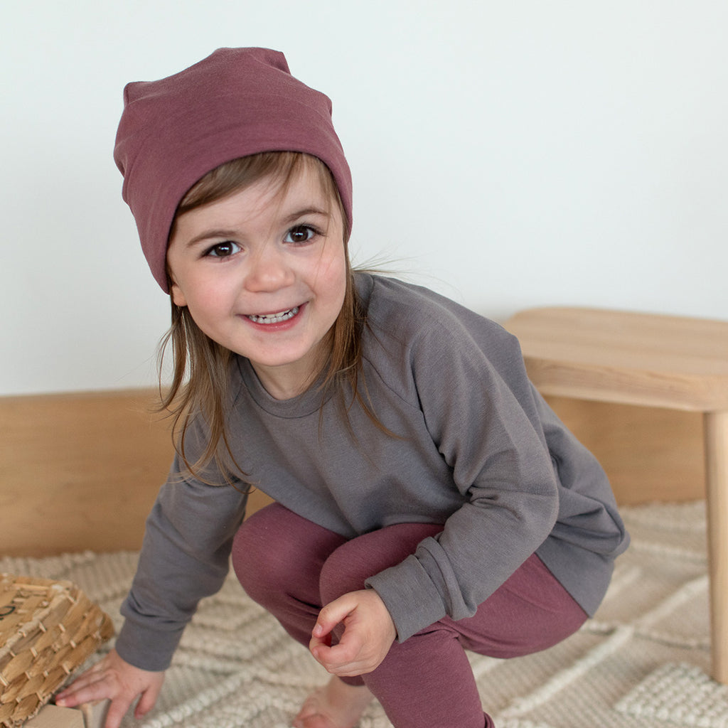 toddler girl wearing slouchy beanie