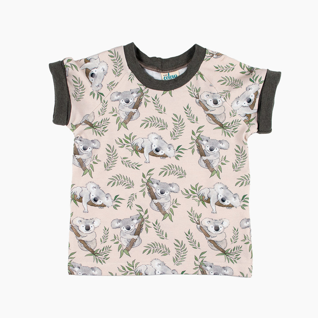 baby and toddler t-shirt with koalas on it.